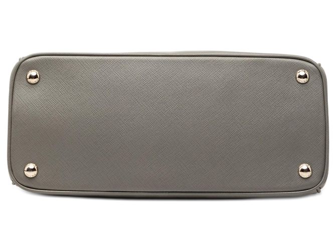Borsa Satchel Prada Gray Medium Saffiano Lux Galleria Double Zip Marrone - vista 3