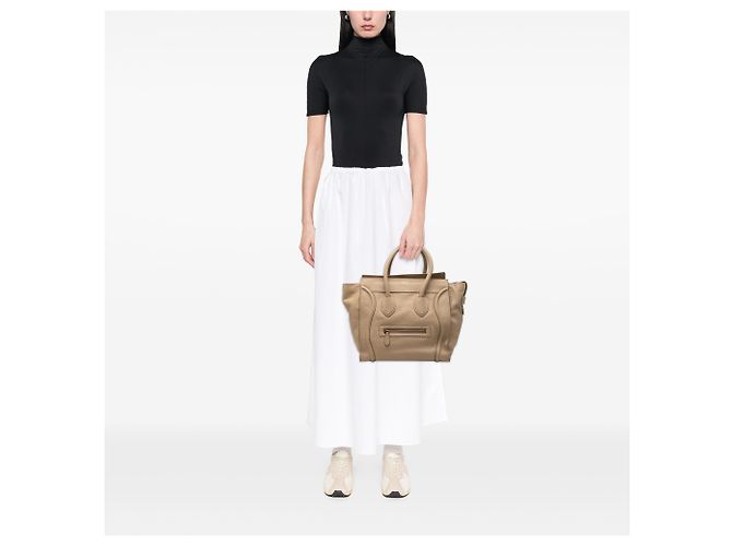 Céline Tote Luggage de piel de becerro granulada marrón Celine Castaño Marrón claro - vista 7