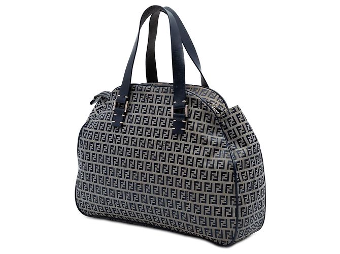 Fendi Zucchino Canvas Handtasche in Grau Braun - Ansicht 2