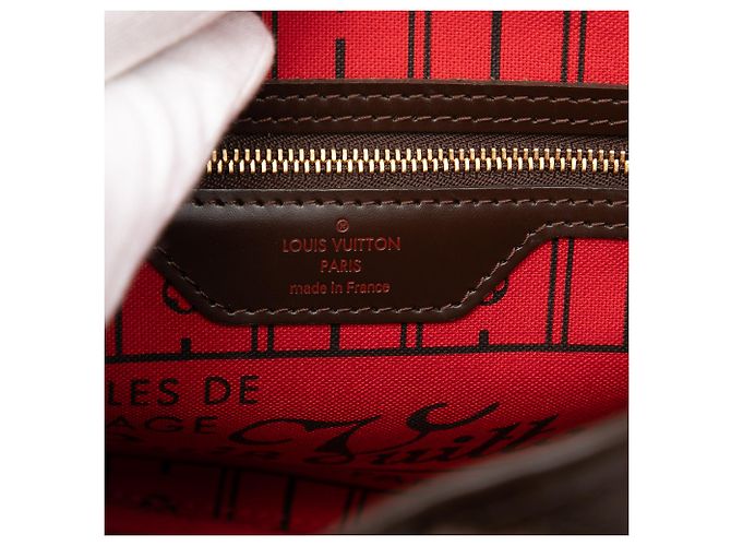 Louis Vuitton Marrone Damier Ebene Neverfull PM - vista 5
