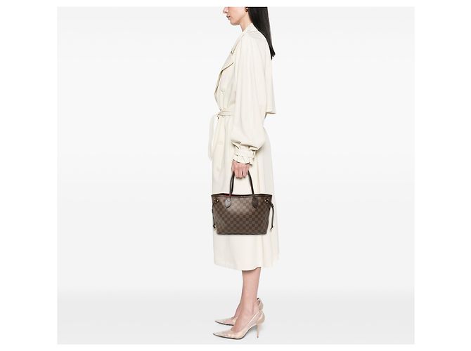 Louis Vuitton Marrone Damier Ebene Neverfull PM - vista 7