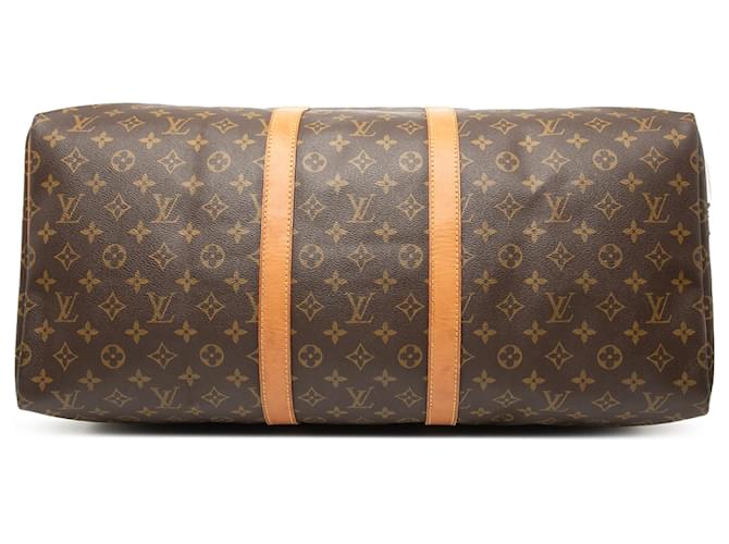 Louis Vuitton Marrone Monogram Keepall 55 - vista 3