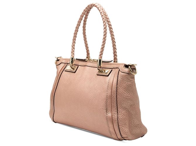 Borsa Bella in pelle di vitello granulata metallizzata rosa Gucci - vista 2