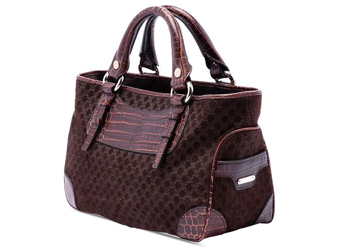 Céline Borsa Celine Boogie in scamosciato marrone Macadam Marrone scuro - vista 2