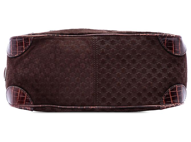 Céline Borsa Celine Boogie in scamosciato marrone Macadam Marrone scuro - vista 3