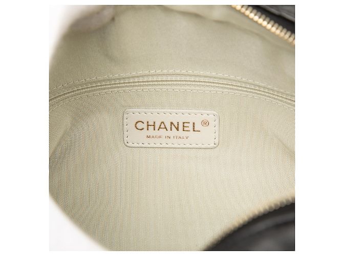Borsa Chanel Black CC Quilted Lambskin Tweedy Bowler Nero - vista 5