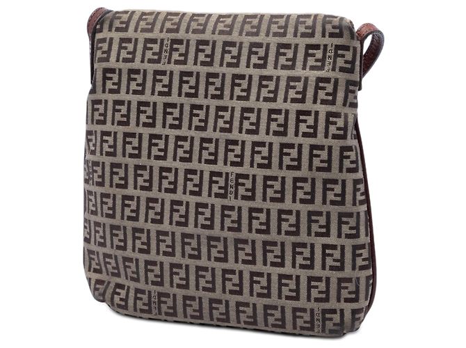 Fendi Beige Zucchino Canvas Crossbody - vista 2