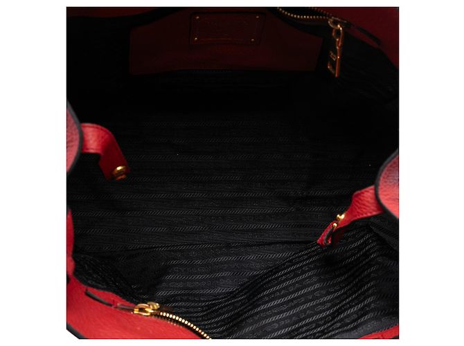 Tote Open Convertible Prada Red Vitello Daino Rosso - vista 4