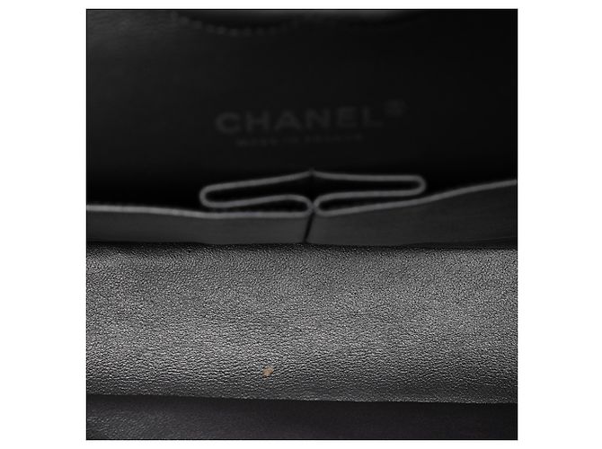 Chanel Gray Medium Classic Iridescent Lambskin Double Flap Marrone Grigio antracite - vista 4