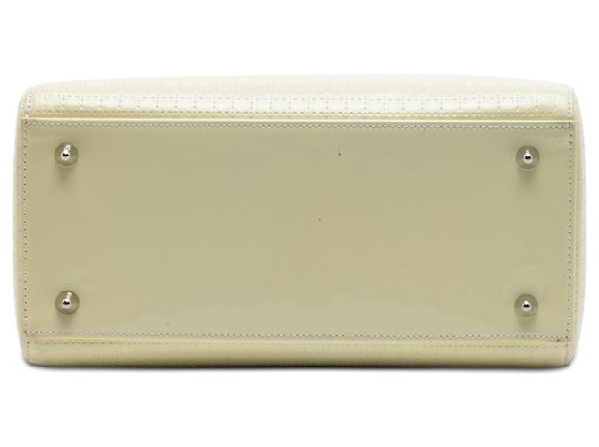 Dior Blanco Medium Patent Microcannage Lady Dior Crudo - vista 3