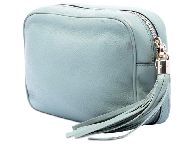 Borsa a tracolla Gucci Soho Disco in pelle blu Blu chiaro - vista 2
