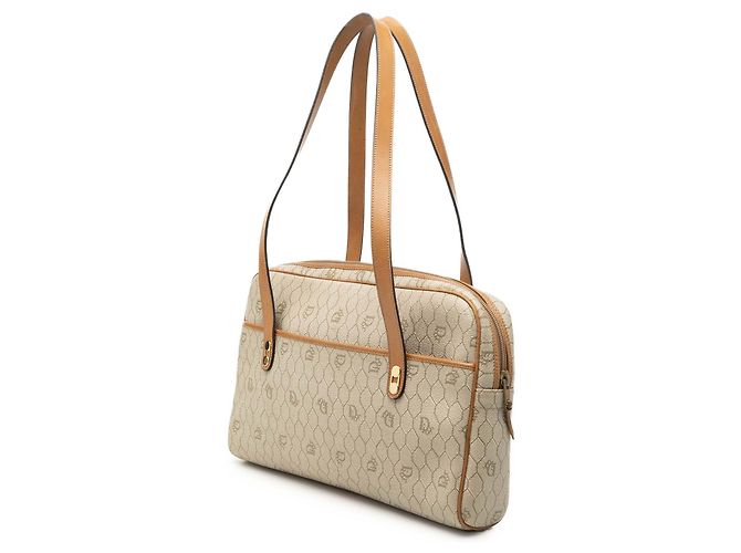 Borsa a tracolla Dior in tela rivestita beige honeycomb - vista 2