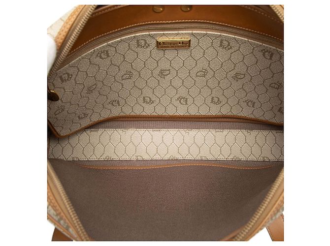 Borsa a tracolla Dior in tela rivestita beige honeycomb - vista 4
