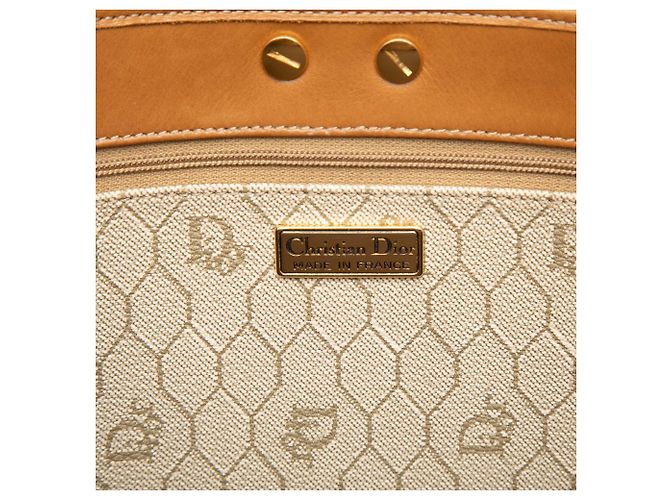 Borsa a tracolla Dior in tela rivestita beige honeycomb - vista 5