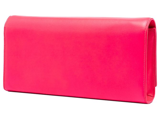 Clutch Cassandre monogramma in pelle di vitello liscia rosa Saint Laurent - vista 2