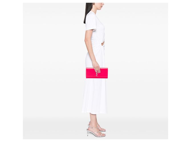 Clutch Cassandre monogramma in pelle di vitello liscia rosa Saint Laurent - vista 7