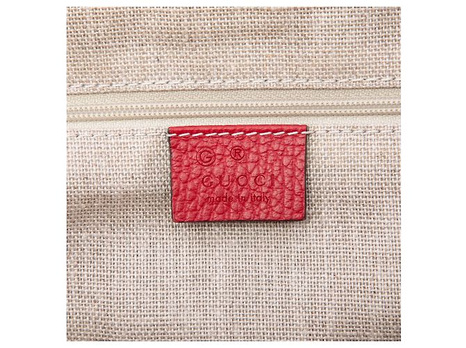 Borsa Gucci Red Dollar Calfskin GG Charm Rosso - vista 5