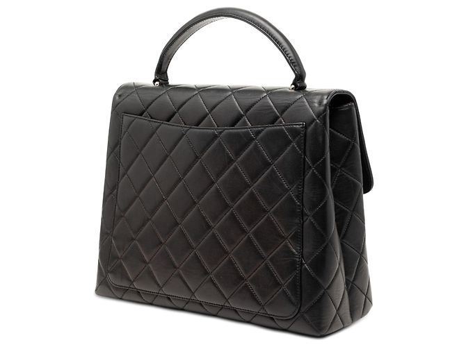 Borsa Chanel Black Quilted Lambskin Kelly Top Handle Bag Nero - vista 2