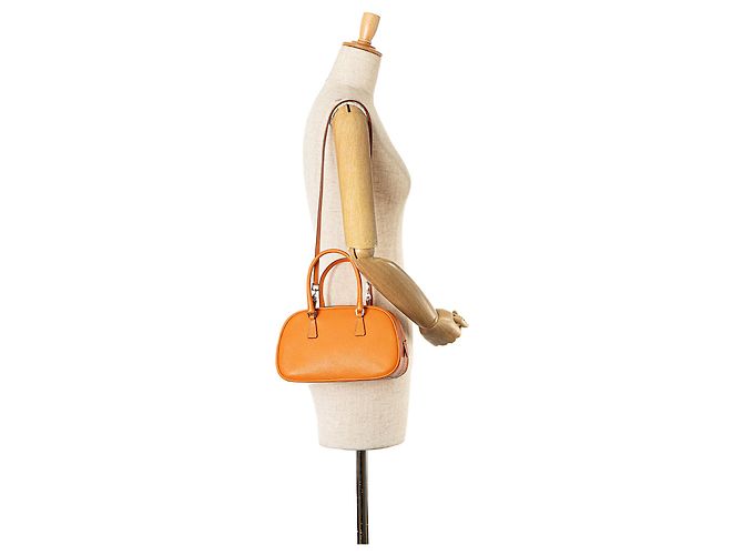Bolsa Mini Prada Orange em couro de javali Laranja - vista 7