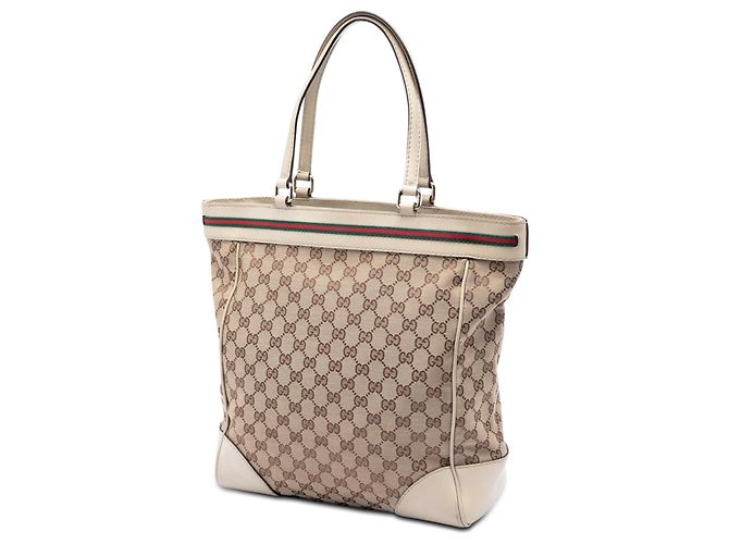 Gucci Mayfair Tote aus beigem GG Canvas - Ansicht 2