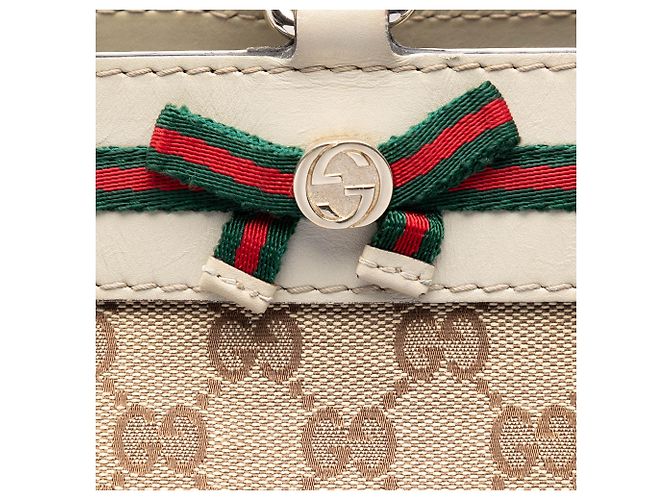 Gucci Mayfair Tote aus beigem GG Canvas - Ansicht 5