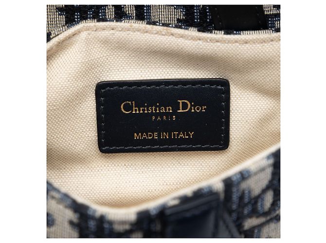 Borsa Saddle in tela Oblique blu mini Dior Blu navy - vista 5