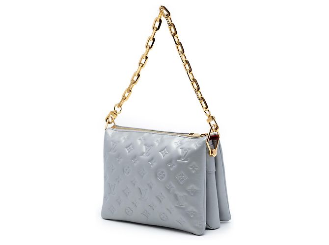 Louis Vuitton Coussin PM in agnello goffrato Monogram argento - vista 2