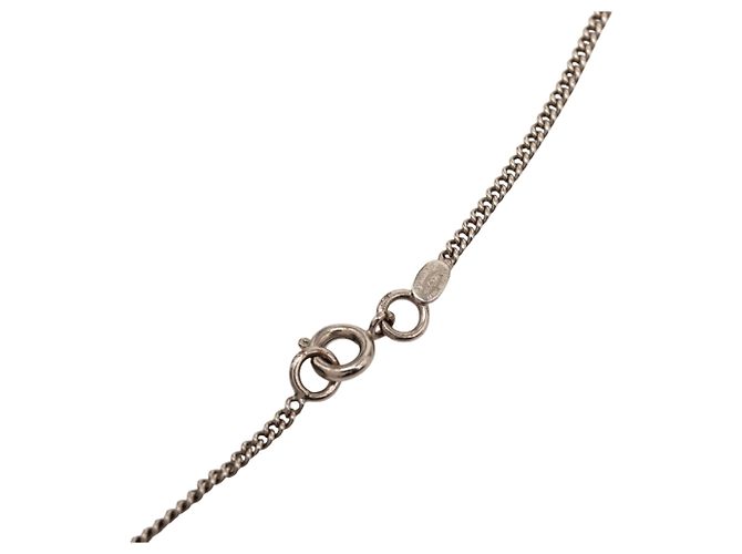 Collana con pendente Chanel Silver CC Brass Strass Argento - vista 4