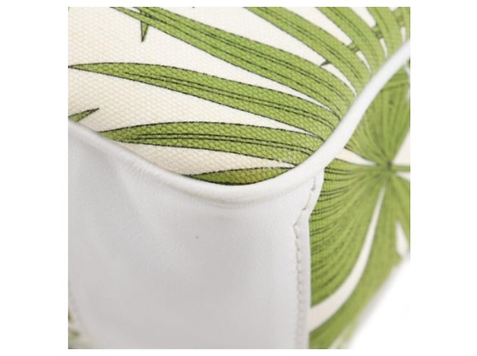 Céline Borsa Boogie in tela bianca con stampa botanica Celine Bianco - vista 12