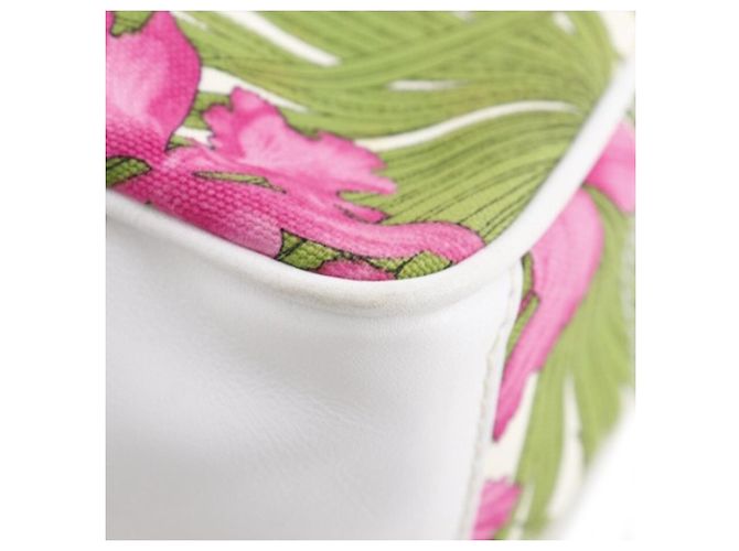 Céline Borsa Boogie in tela bianca con stampa botanica Celine Bianco - vista 14