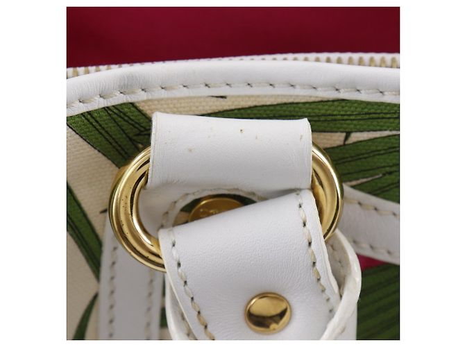 Céline Borsa Boogie in tela bianca con stampa botanica Celine Bianco - vista 17