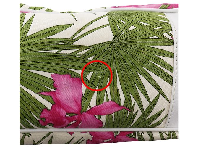 Céline Borsa Boogie in tela bianca con stampa botanica Celine Bianco - vista 18