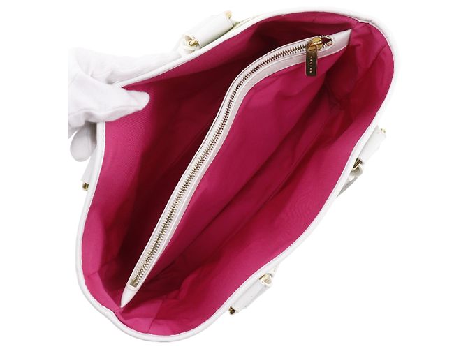 Céline Borsa Boogie in tela bianca con stampa botanica Celine Bianco - vista 5