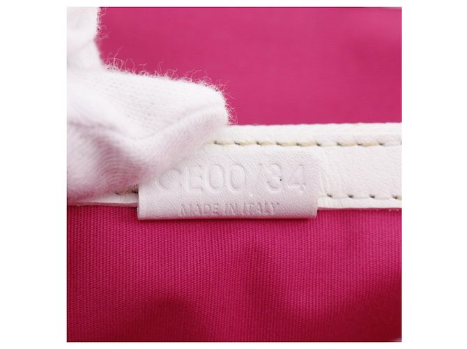 Céline Borsa Boogie in tela bianca con stampa botanica Celine Bianco - vista 7