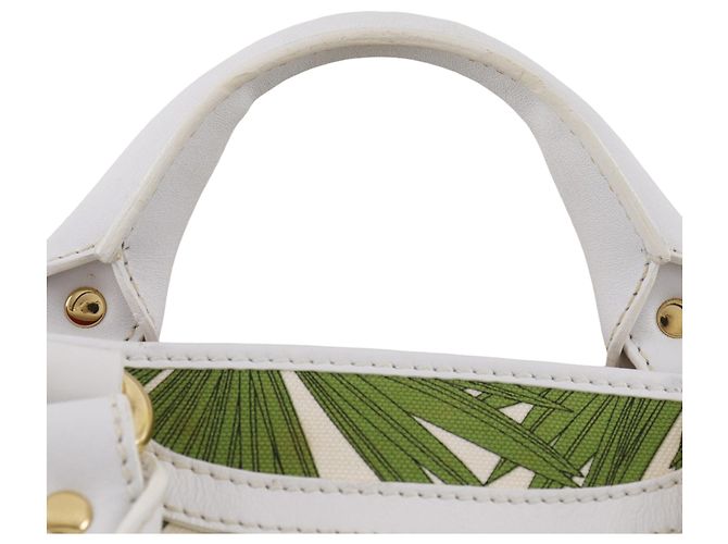 Céline Borsa Boogie in tela bianca con stampa botanica Celine Bianco - vista 8