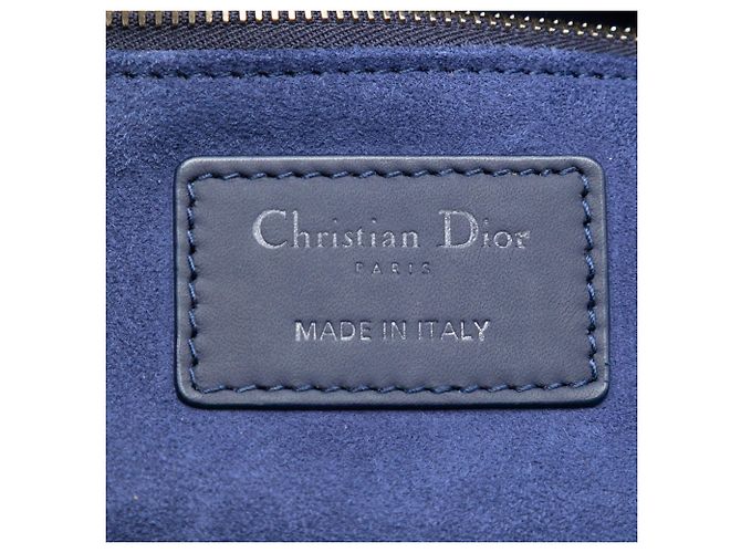Lady Dior in pelle di vitello ultra opaca cannage blu Dior Large Blu navy - vista 5