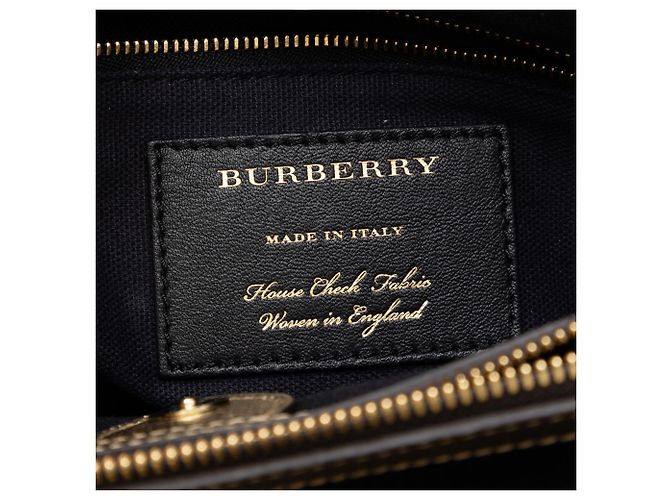 Borsa a tracolla Burberry Gold Medium in pelle metallizzata e House Check D'oro - vista 5
