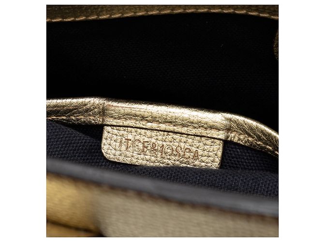 Borsa a tracolla Burberry Gold Medium in pelle metallizzata e House Check D'oro - vista 6