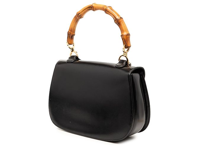 Gucci Schwarzes Kalbsleder Bamboo Night - Ansicht 2
