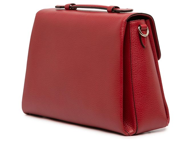 Borsa Gucci Red Medium Dollar Calf Interlocking G Rosso - vista 2