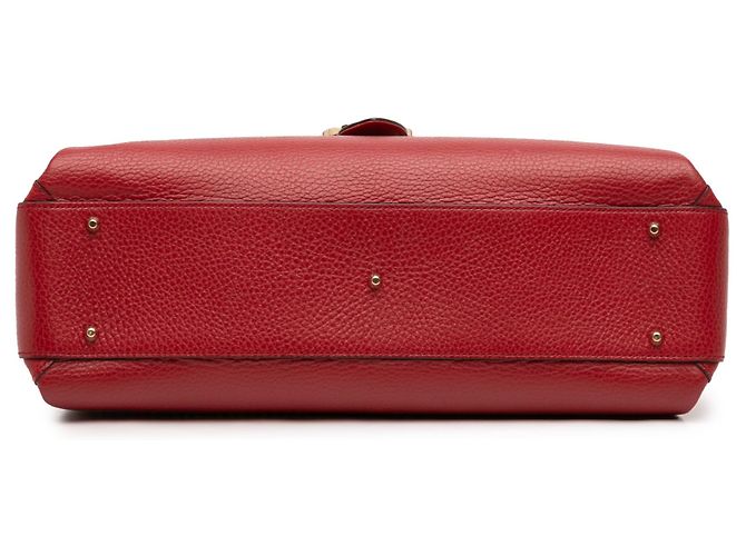 Borsa Gucci Red Medium Dollar Calf Interlocking G Rosso - vista 3
