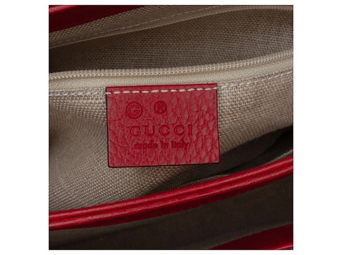 Borsa Gucci Red Medium Dollar Calf Interlocking G Rosso - vista 5