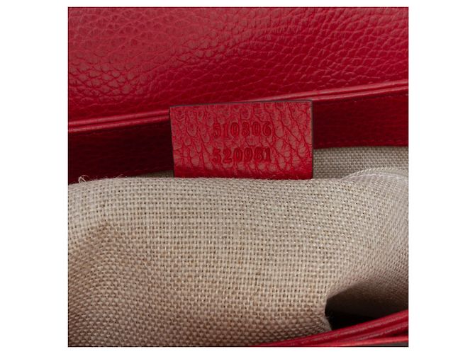 Borsa Gucci Red Medium Dollar Calf Interlocking G Rosso - vista 6