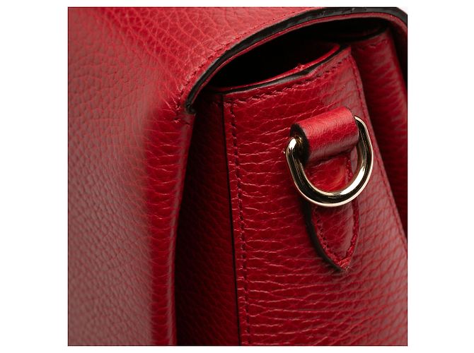 Borsa Gucci Red Medium Dollar Calf Interlocking G Rosso - vista 8