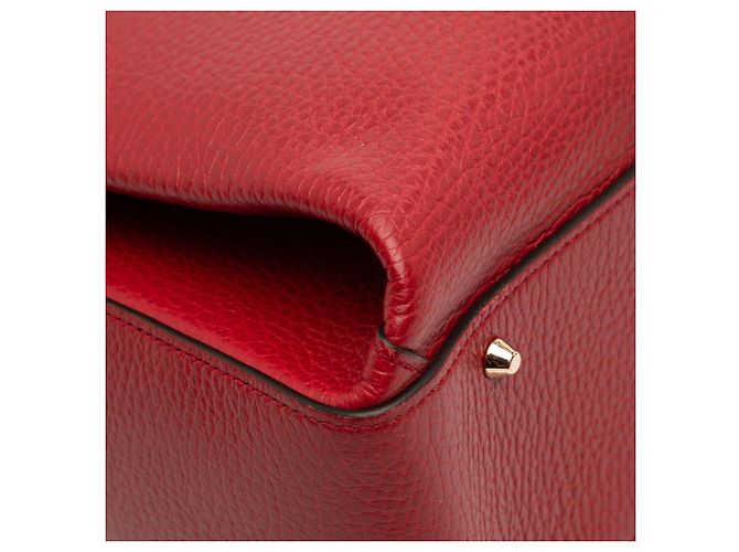 Borsa Gucci Red Medium Dollar Calf Interlocking G Rosso - vista 9