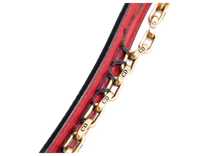 Lady Dior Supple in agnello rosso mini con cannage e borchie - vista 7