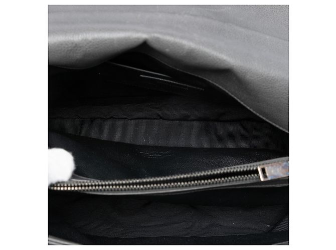 Saint Laurent College Satchel aus grauem Chevron-Schafsleder mit Monogramm Large - Ansicht 4