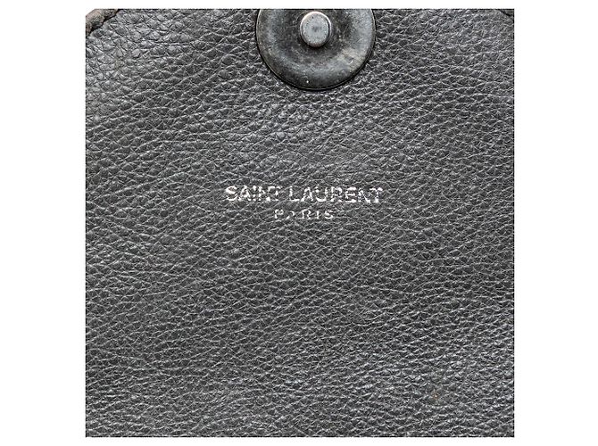 Saint Laurent College Satchel aus grauem Chevron-Schafsleder mit Monogramm Large - Ansicht 5