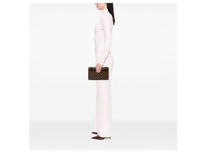 Louis Vuitton Pochette Saint Louis in Damier Ebene marrone - vista 7