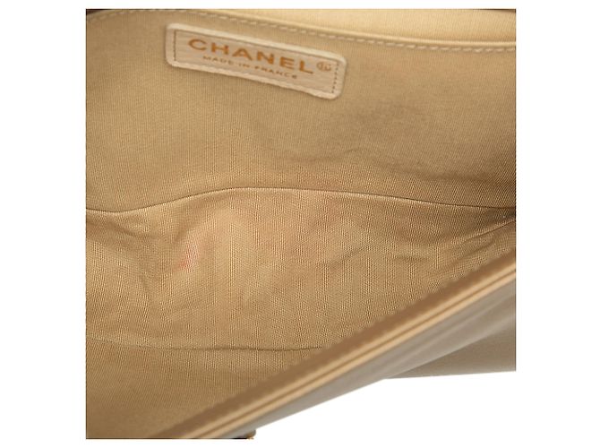 Chanel Boy Flap en agneau métallisé tressé marron Old Medium Marron clair - vue 4